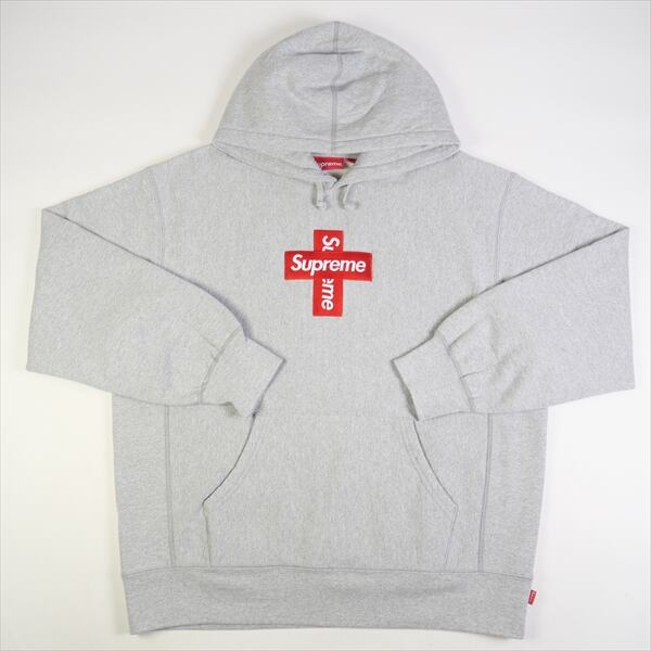 Supreme cross box logo hoodedシュプリームグレーS - パーカー