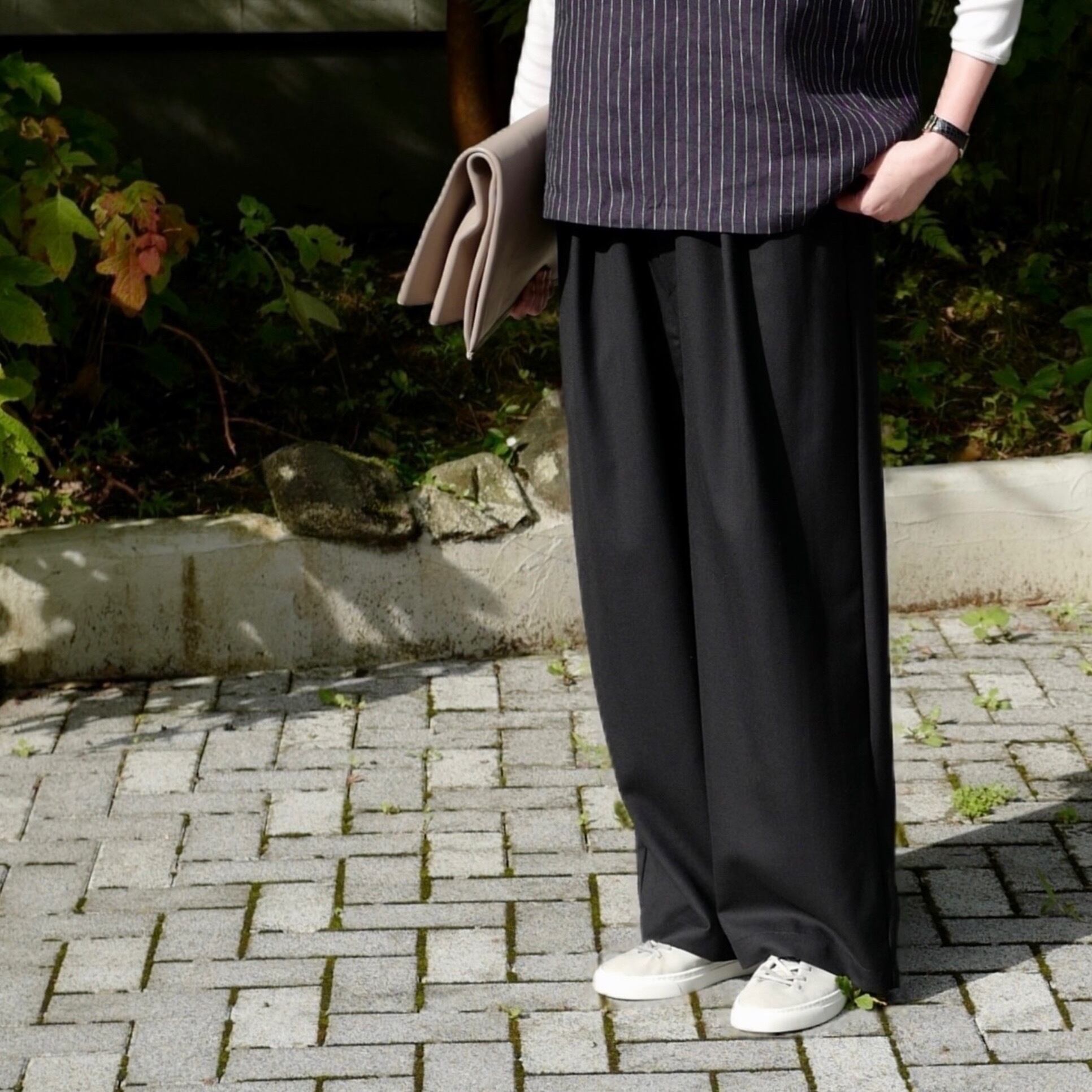 maison de soil ｜ WORSTED SERGE 2TUCK WIDE EASY PANTS (3colors