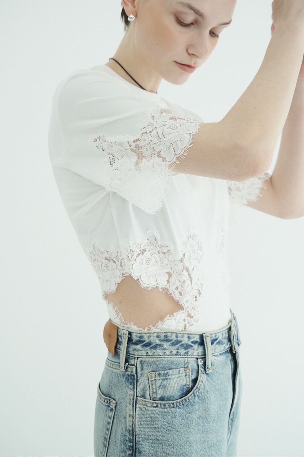 CLANE SIDE LACE CUT OUT BODYSUITS | FLICKA ASHIYA