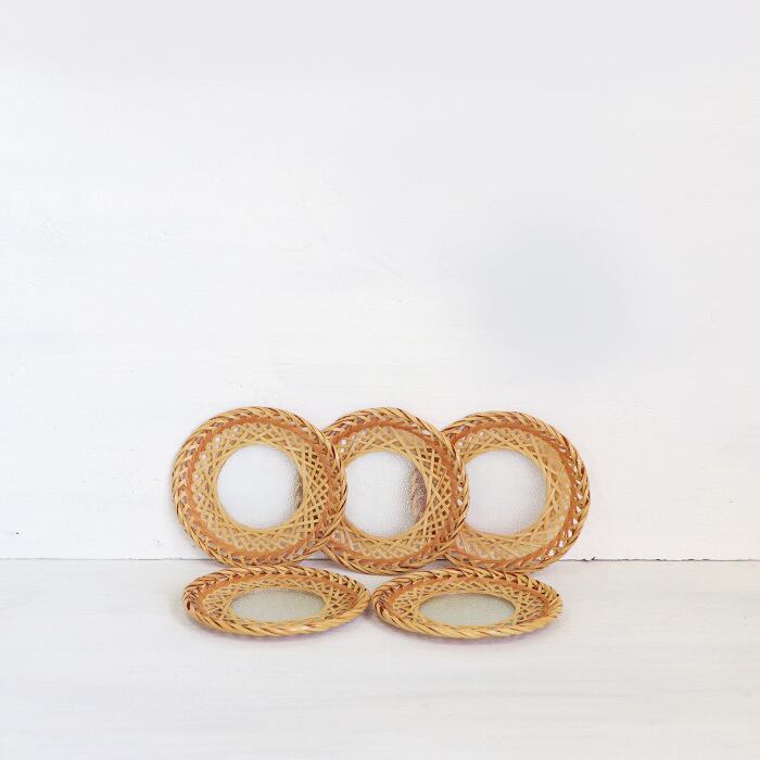 R 251 レトロ 竹とガラスのコースター5枚セット ヴィンテージショップメビウス R 251 レトロ 竹とガラスのコースター5枚セット ヴィンテージショップメビウス