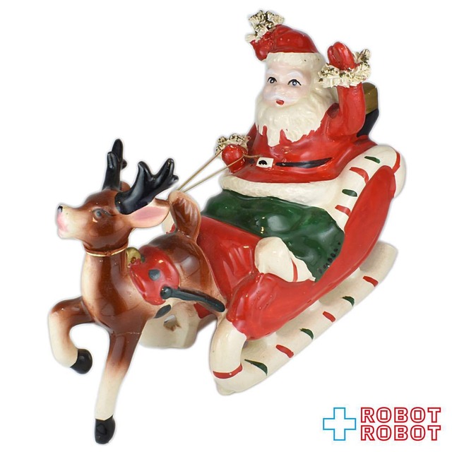 Kreiss 陶器製サンタクロース トナカイのソリ Robotrobot Kreiss 陶器製サンタクロース トナカイのソリ Robotrobot