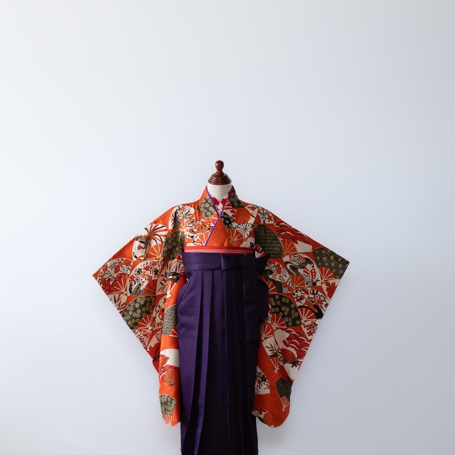 卒園袴(園児)　女の子　『扇/hakama』/SSH6003   (対応身長目安　約115㎝～125cm)