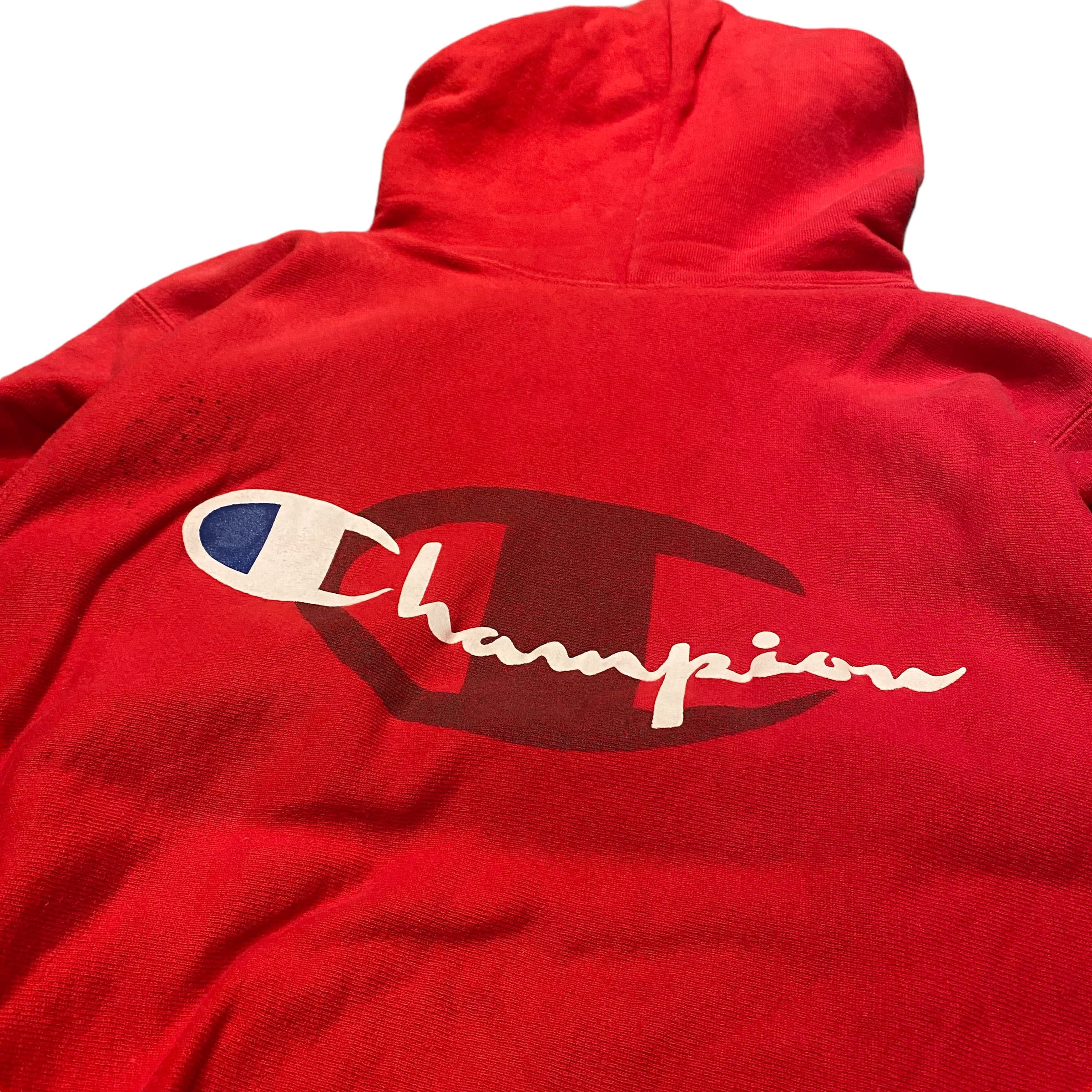 90's Champion バックプリント Reverse Weave Sweat Parka / チャンピオン リバースウィーブ スウェット  パーカー 刺繍タグ 目付き 古着 ヴィンテージ