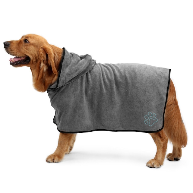 ペット用バスローブ　サイズ　L・XL　マイクロファイバータオル　犬用品　お風呂　プール　　名前刺繍可能