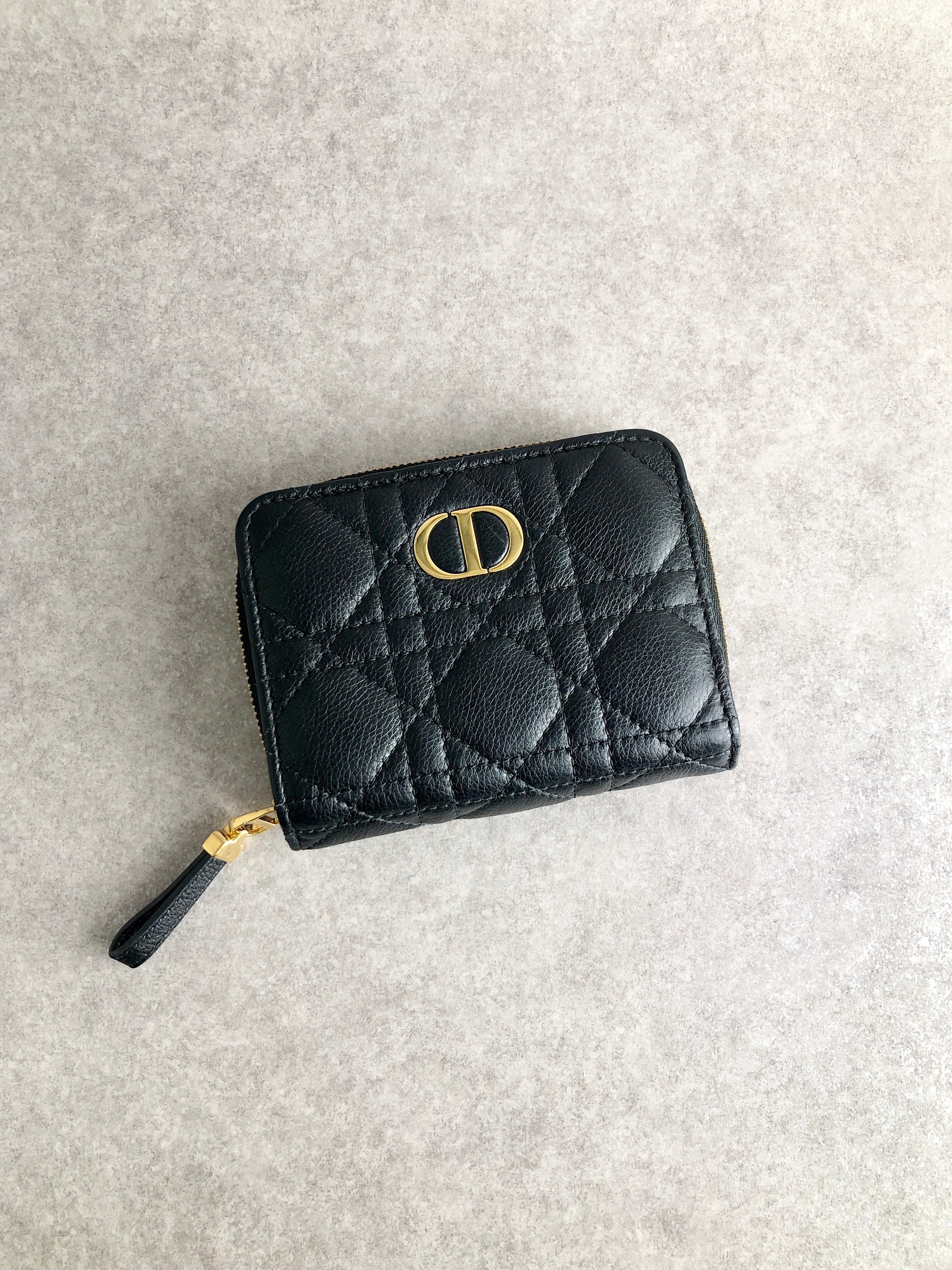 Cristian Dior カナージュ　オールレザー　トロッター Christian Dior クリスチャン ディオール カナージュ 財布 ブラック