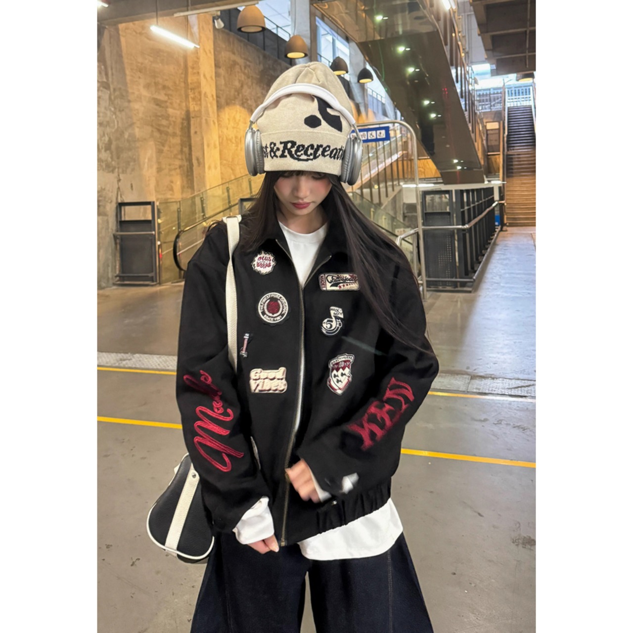 ストリート スエード刺繍 ジャケット T1862