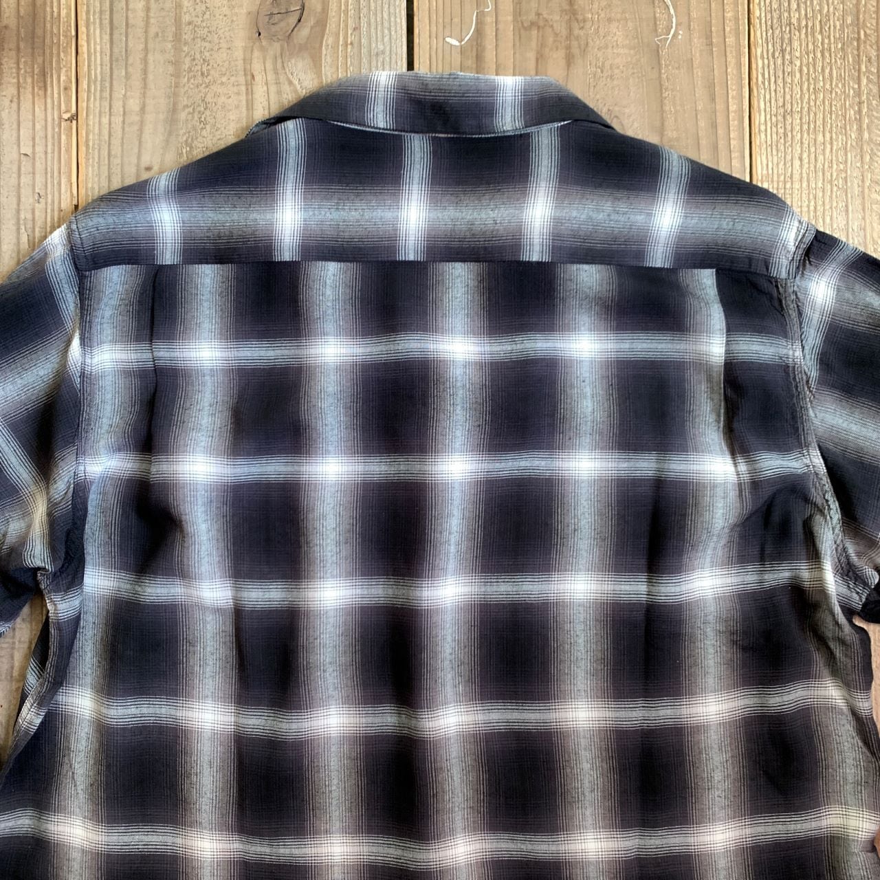 SUGAR CANE RAYON OMBRE CHECK OPEN SHIRT | Jeans Shop 3rd Down
