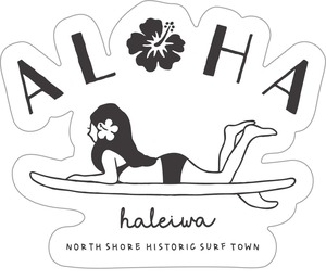 【ハレイワ/HALEIWA HAPPY MARKET】ハワイアンステッカー　シール　スマホケースに入れても可愛い♪　 (サーフガール)