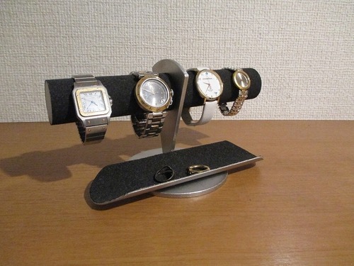 彼氏へのプレゼントに　ブラックトレイ付き4本掛け腕時計ディスプレイスタンド 　受注販売 　181111