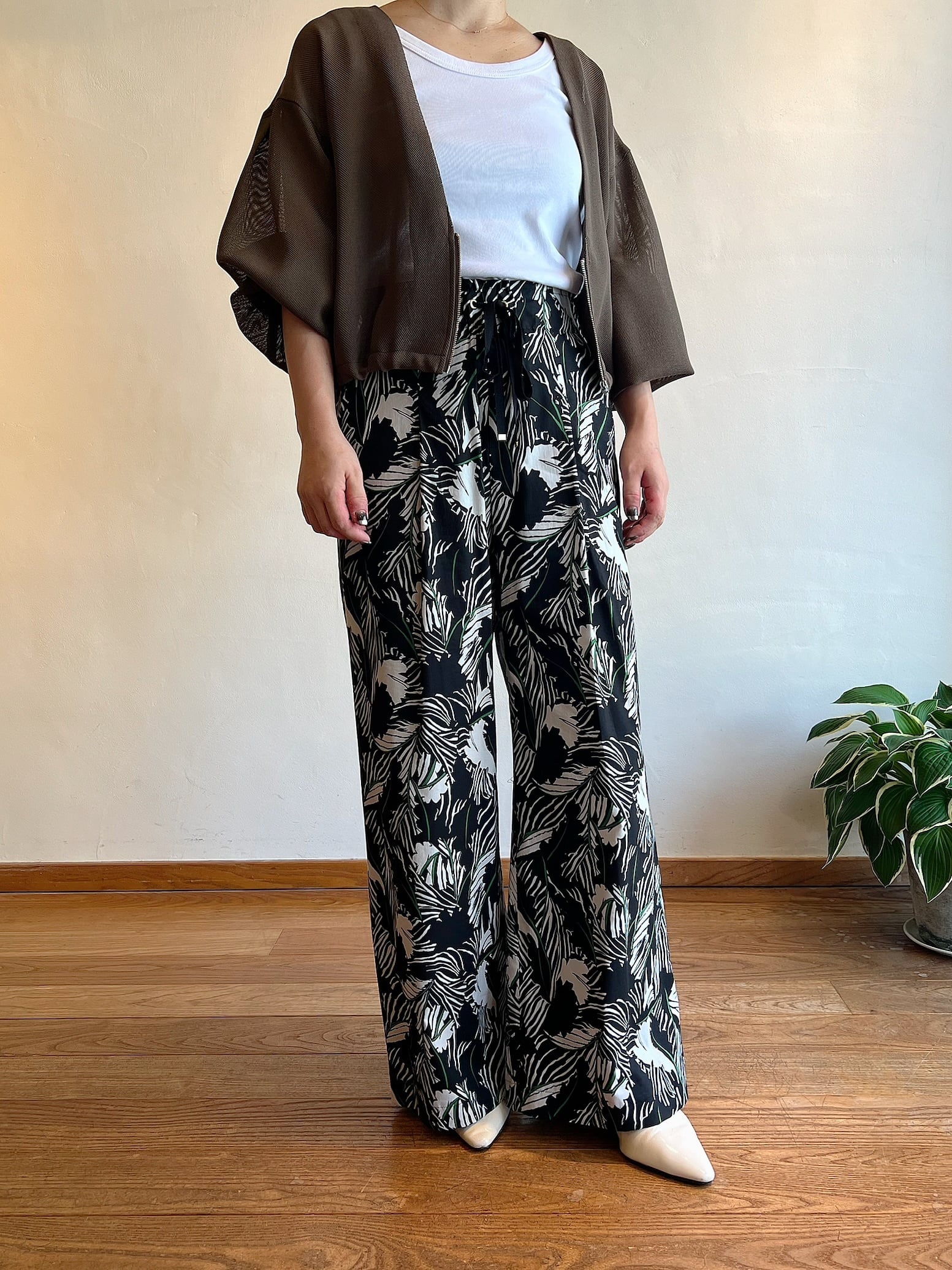 ブラウン TRIUGUALE3 パンツ 作業ズボン TCNクロスニッカーズリブパンツ TS DESIGN 55354【サン メンズウェア