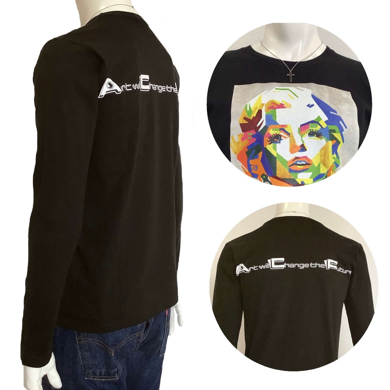 Vivid woman ( 鮮やかな女性 )  ロングTシャツ ブラック