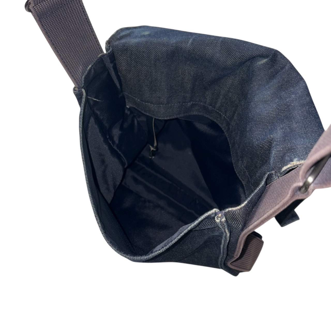 HUNTING WORLD denim flap shoulder bag