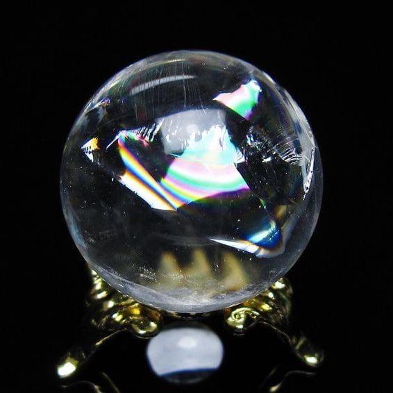 アイリスクォーツ 水晶 丸玉 虹入り 28mm スフィア 置物 水晶玉 一点物 141-7092