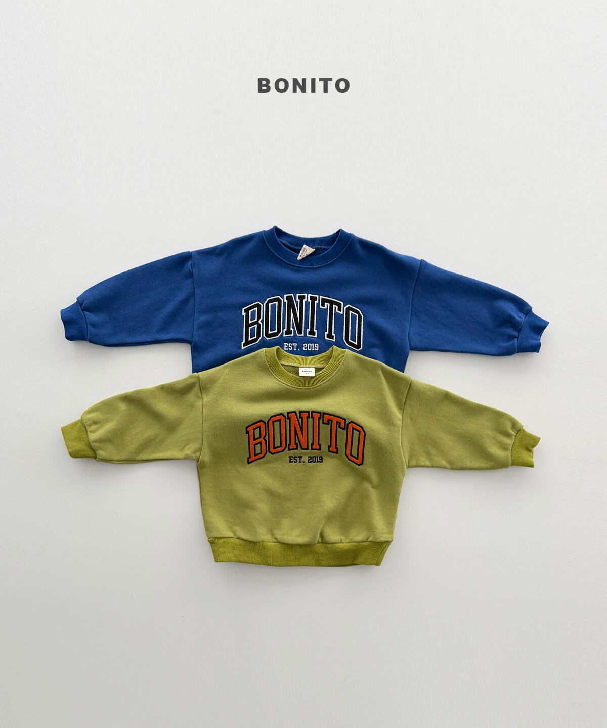 【Jr.size】bonito patch embroidery sweatshirt【BONITO】※9月中旬発送予定