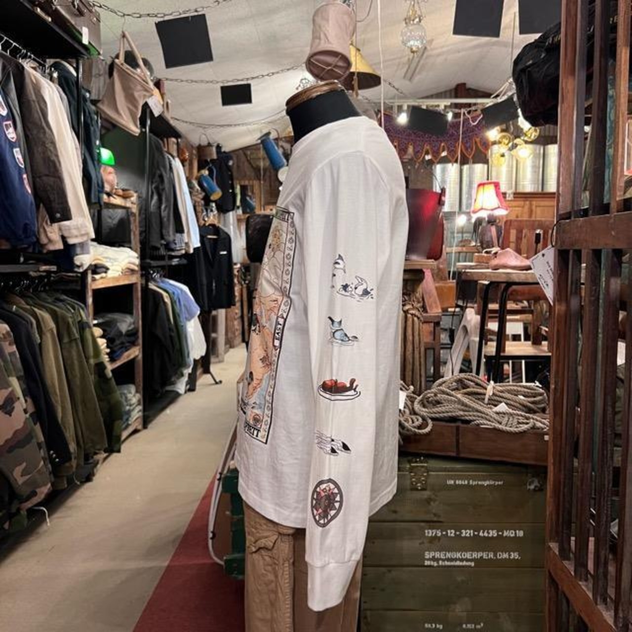 BANANA WIND カットソー メンズ ファッション カットソー 長袖 プリントTシャツ