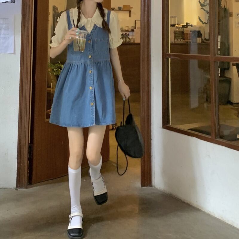 スタンダードスタイルノースリーブ薄手Aラインスカート レトロ YY-ファッション64967342