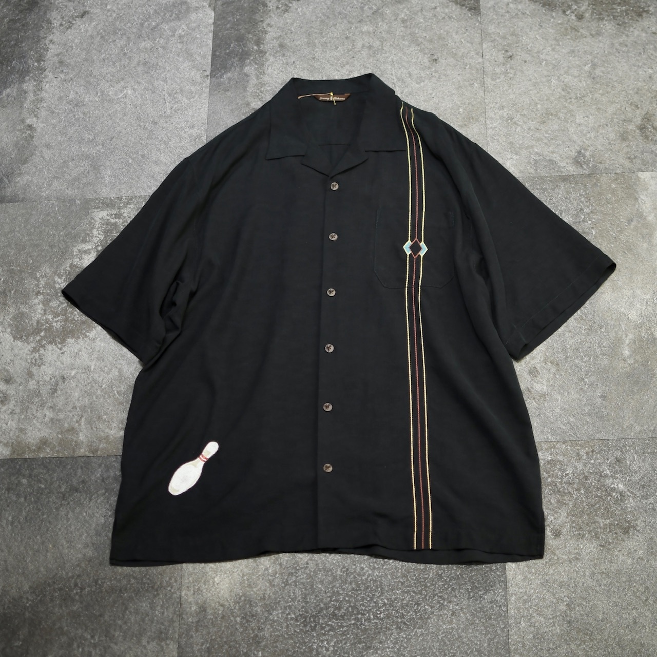 tommy bahama embroidery design silk shirt