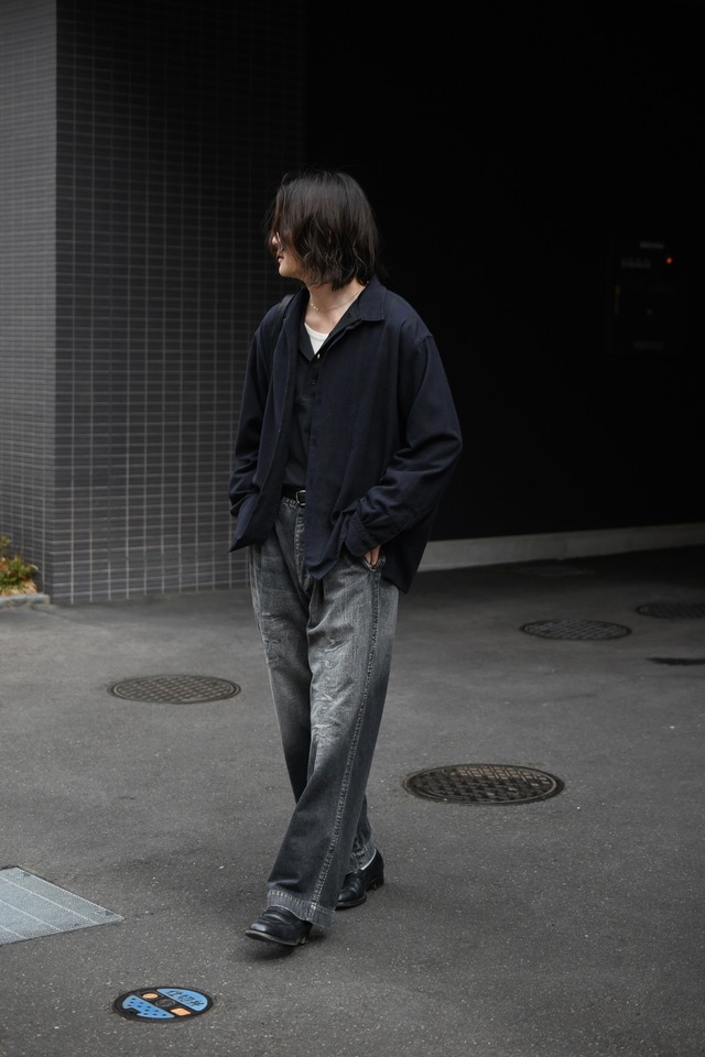 A.PRESSE / Silk Nep Loop Collar Shirt (Check)