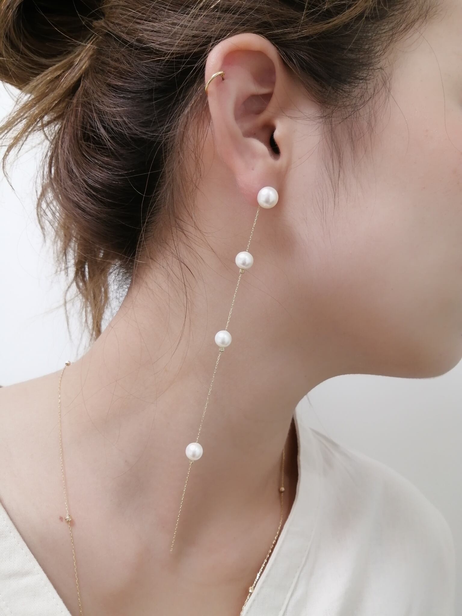 受注販売】2way Freshwater Pearl Long Pierce | forelskets