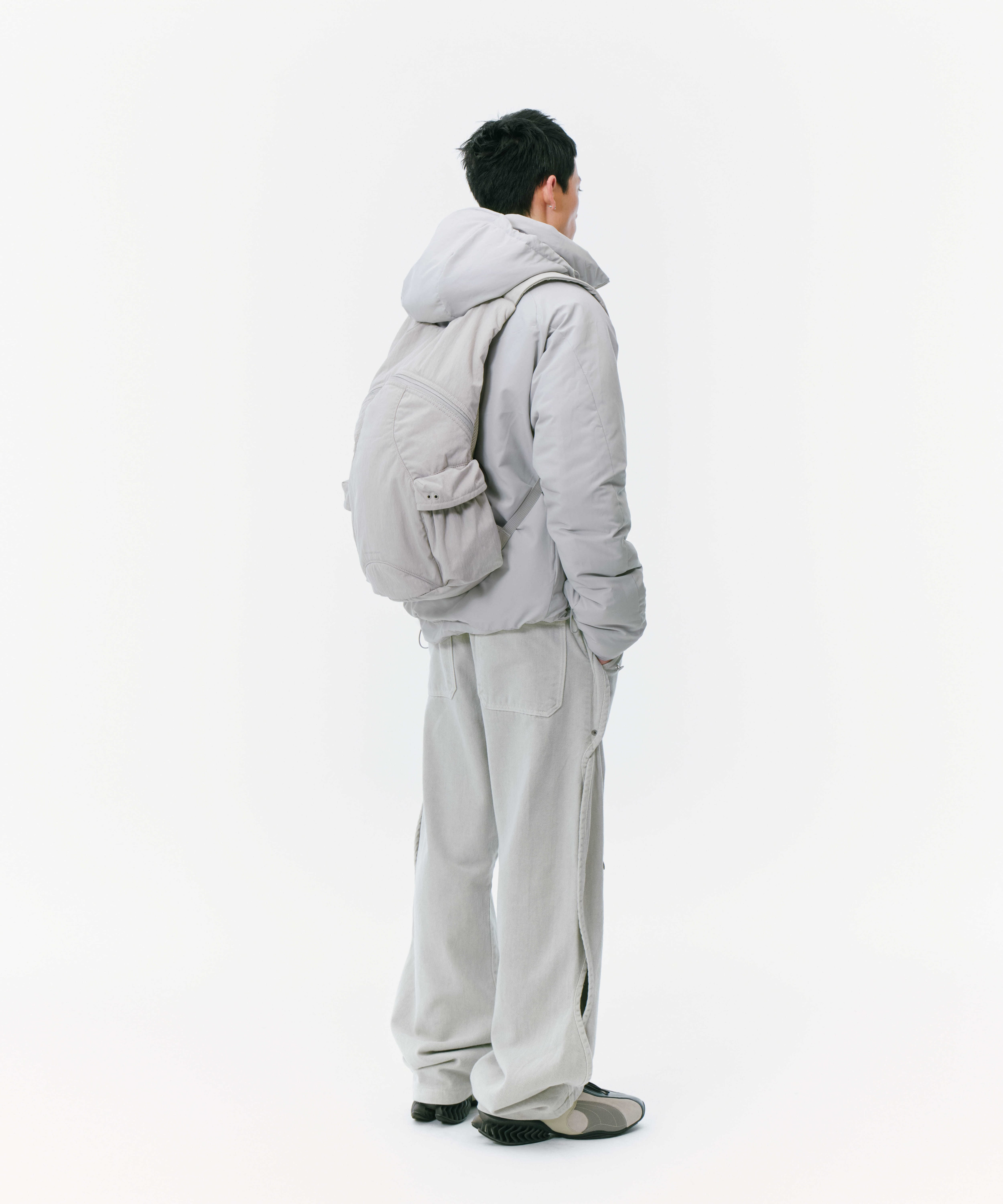 SAN SAN GEAR] REVERSIBLE PUFFER JACKET [LIGHT GREY] 正規品 韓国