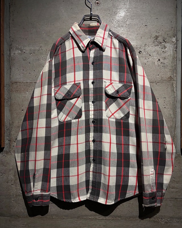 【Caka】80's “FIVE BROTHER” Vintage Loose L/S Heavy Flannel Shirt