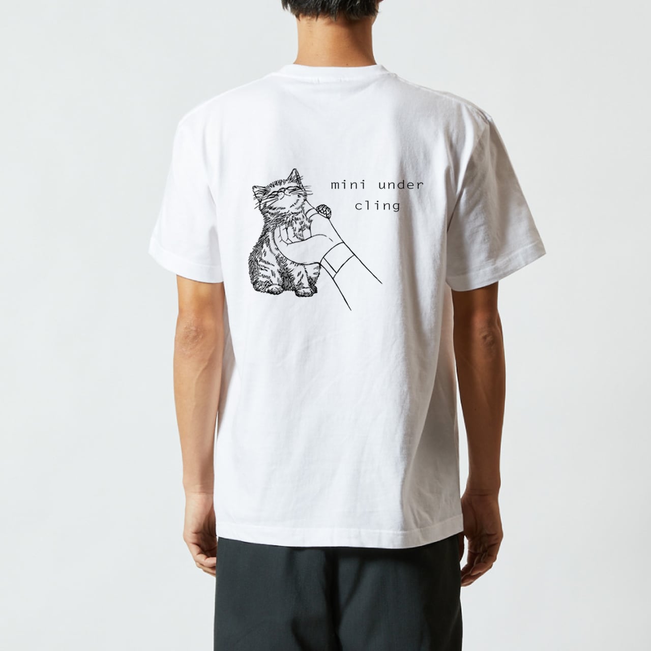 mini under cling Tシャツ(climbing neko hold) | +mofu