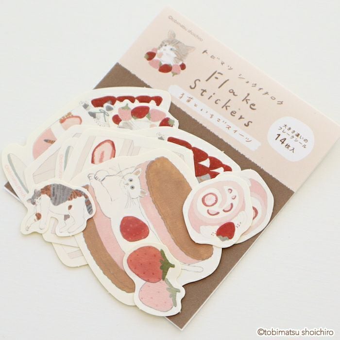 トビマツショウイチロウ サイズ違いのフレークシール いちごスイーツ