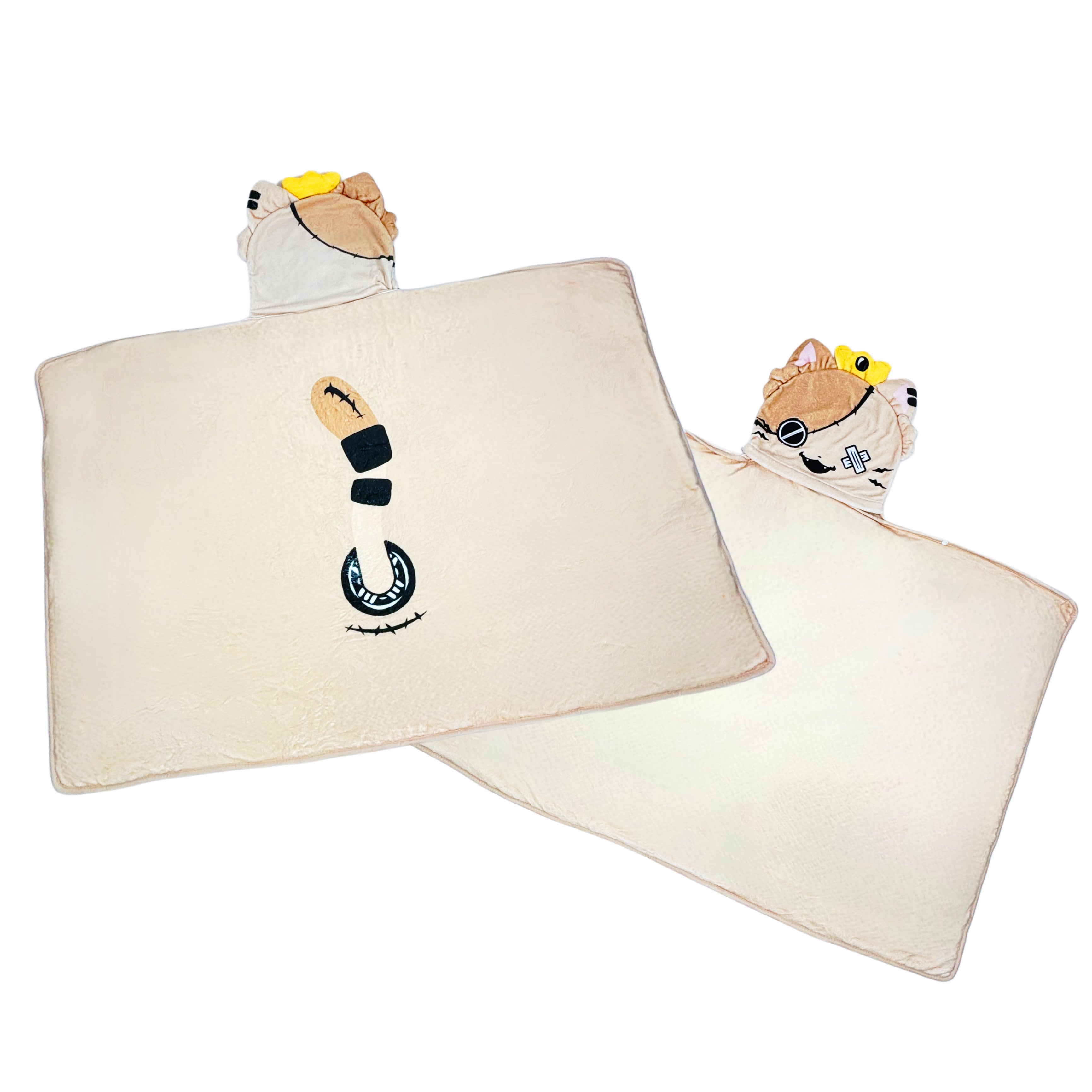 新春お祝いプレゼント》被れるミケ もこもこブランケット【クッション