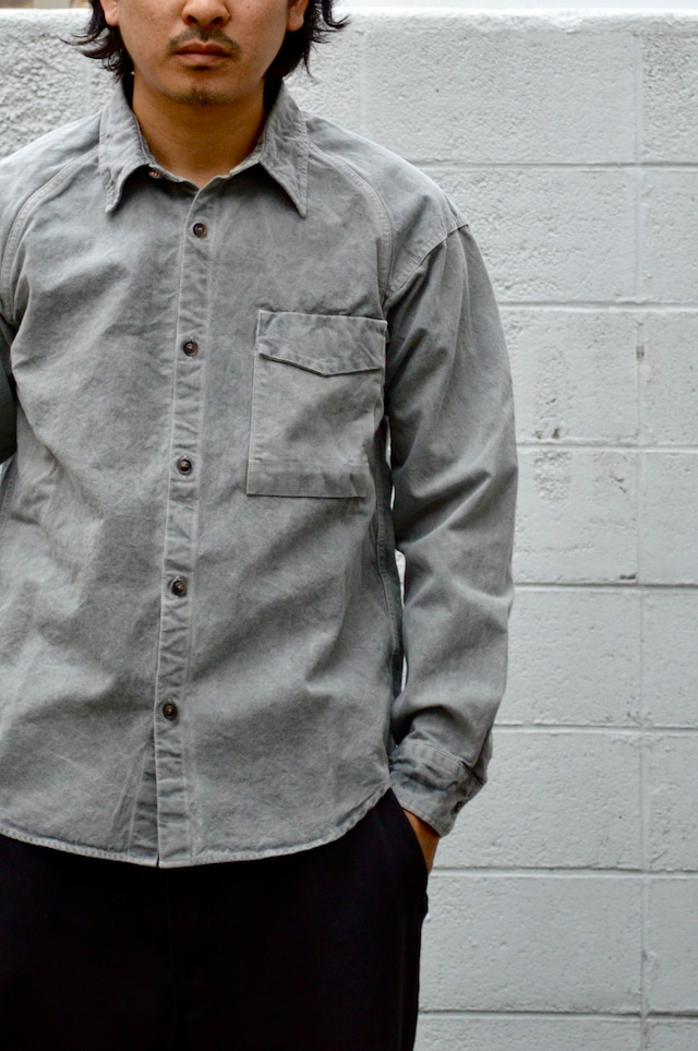 SEUVAS 8oz Heavy Canvas Raglan Shirts Jacket "Dyed SUMI" Made in Japan Kurashiki ソウバス 倉敷頒布 帆布シャツ 炭染め