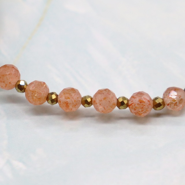 【ONLINE SHOP限定】【Longing for Jaipur】虎牙天珠×オレンジヘマタイト×レッドアンバー ブレスレット