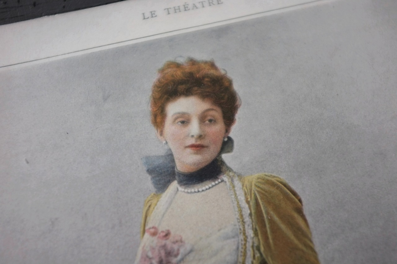 1900s Le Théâtre フランス ベルエポック的女優たちのポートレート Réjane アンティーク