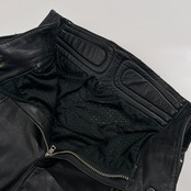 leather 本革 レザー ライダース パンツ ベルト付き サイズ L /ブラック/バイク バイカー