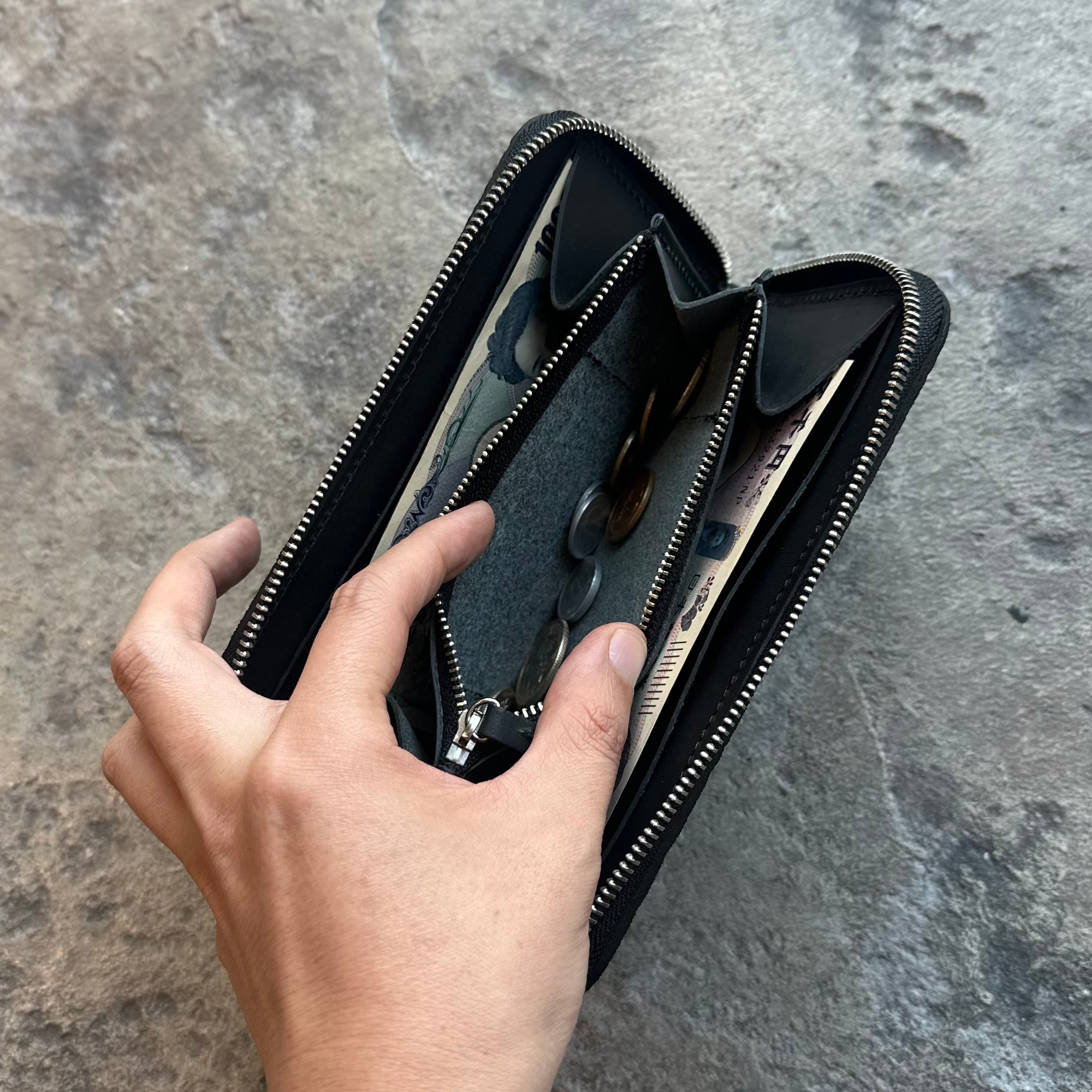 限定商品】ウォレット ラウンドジップ4 姫路黒桟エレファント