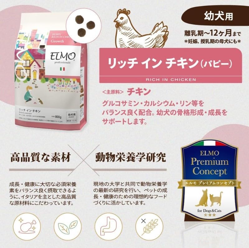 ELMO エルモ プロフェッショナーレ パピー 幼犬用 リッチ イン チキン
