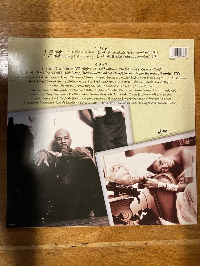 Common Feat.Erykah Badu/All Night Long ミソベースレコード