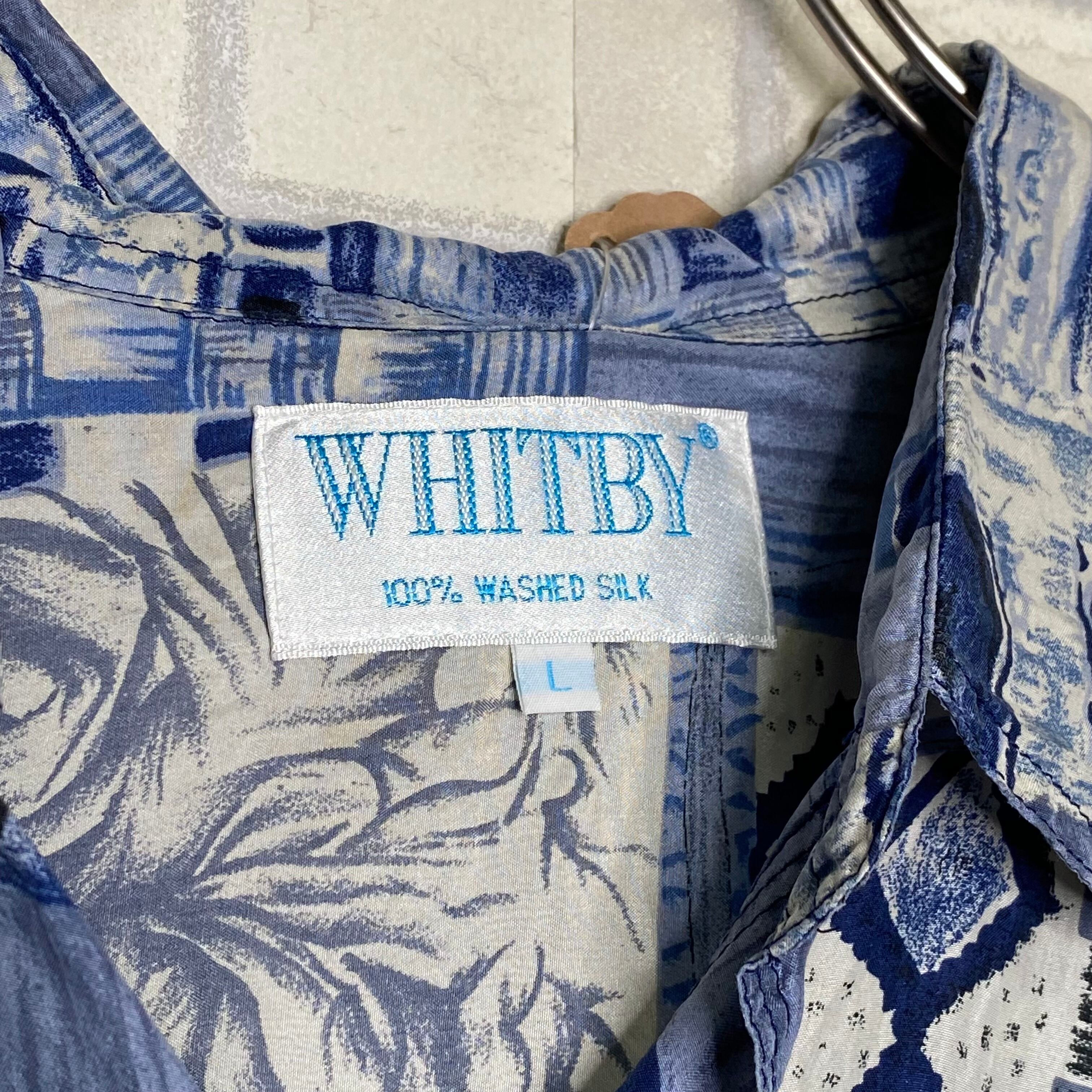 WITHBY シルク 総柄シャツ