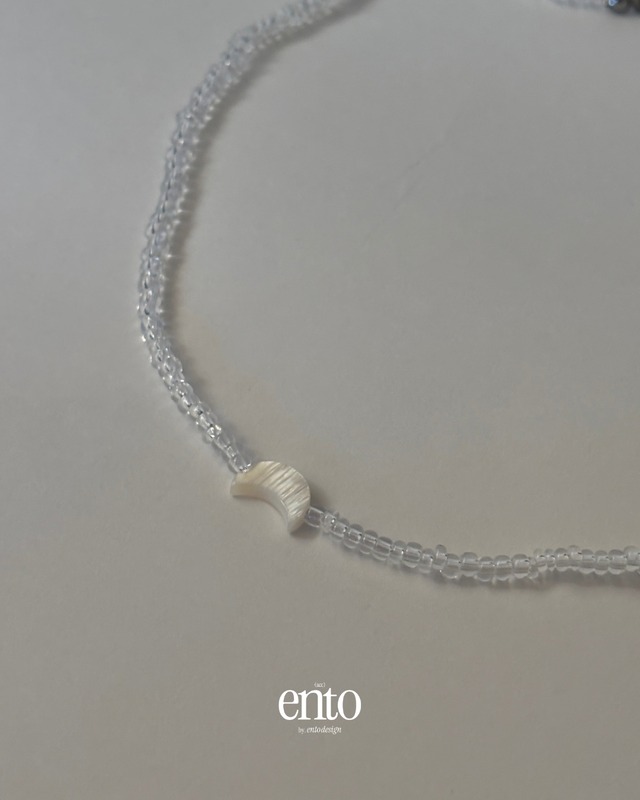 (#0170) clear moon necklace