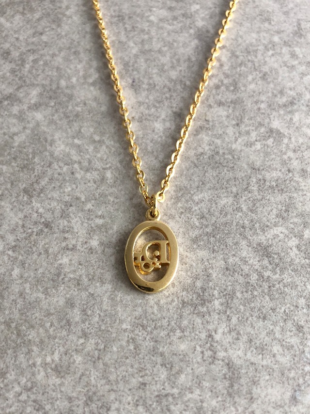 Christian Dior クリスチャン ディオール ネックレス ゴールド DIORロゴ オーバル vintage ヴィンテージ オールド nkmv6n