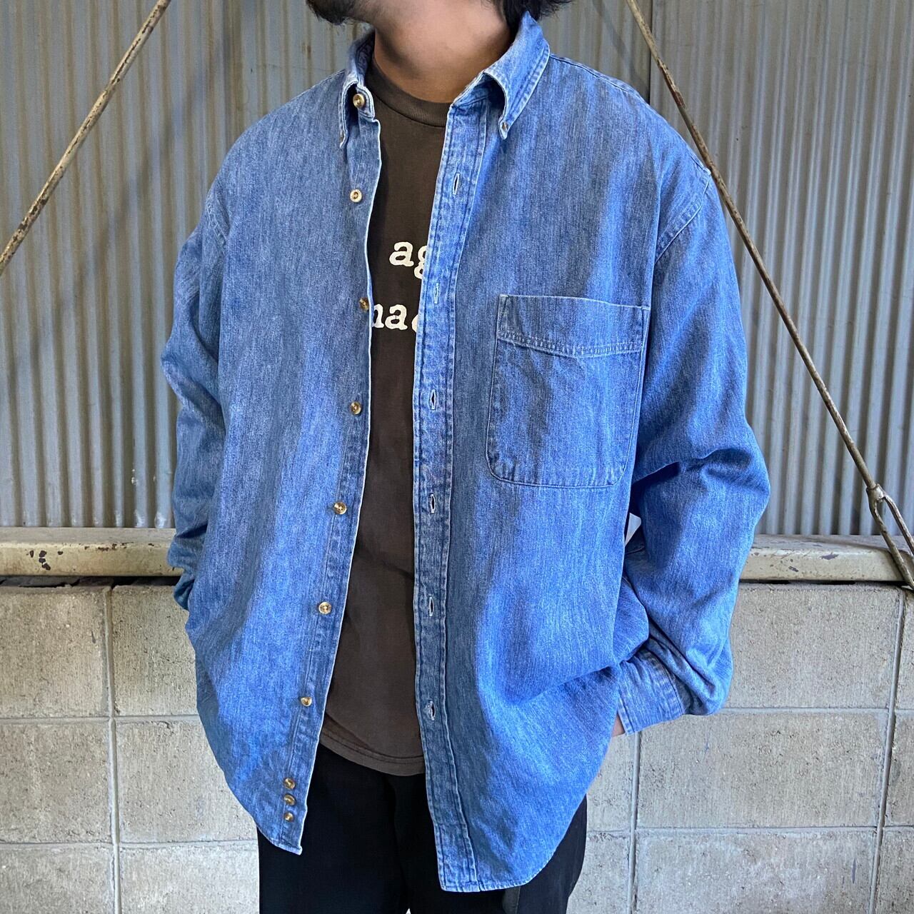 90s Eddie Bauer DENIM エディーバウアー デニムシャツ M