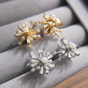 ステンレススノーパールピアス