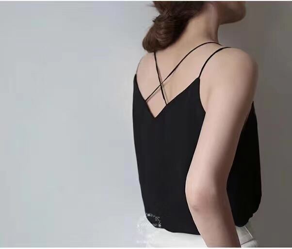 バッククロス カラーシャイニーキャミソール　AJ2205-908