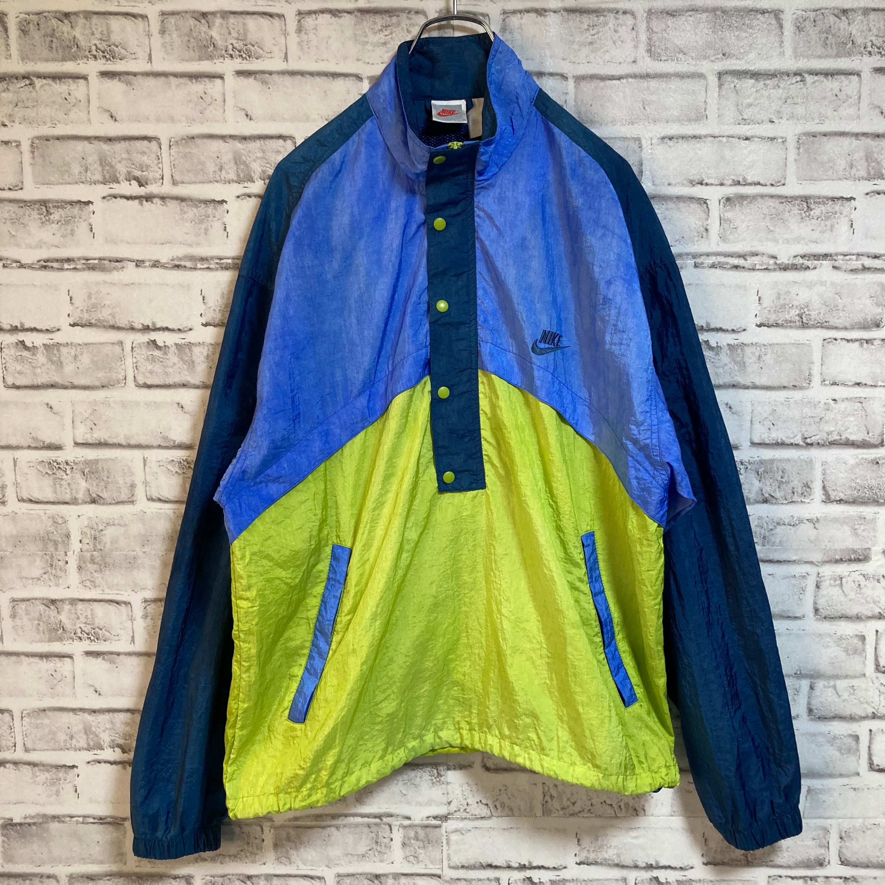 NIKE】90s Halfzip Nylon Jacket L相当 USA規格 ナイキ 銀タグ 切替