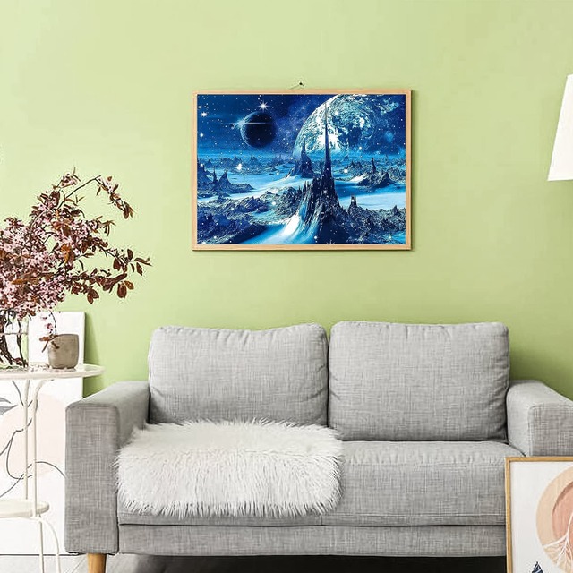 ダイヤモンドアートキット 5Dダイヤモンド絵画キットモザイクアート ダイアモンドビーズ絵画キット ビーズアート全面貼り付けタイプダイヤモンド塗装 クロスステッチキット 刺繍キット 30x40cm｜宇宙