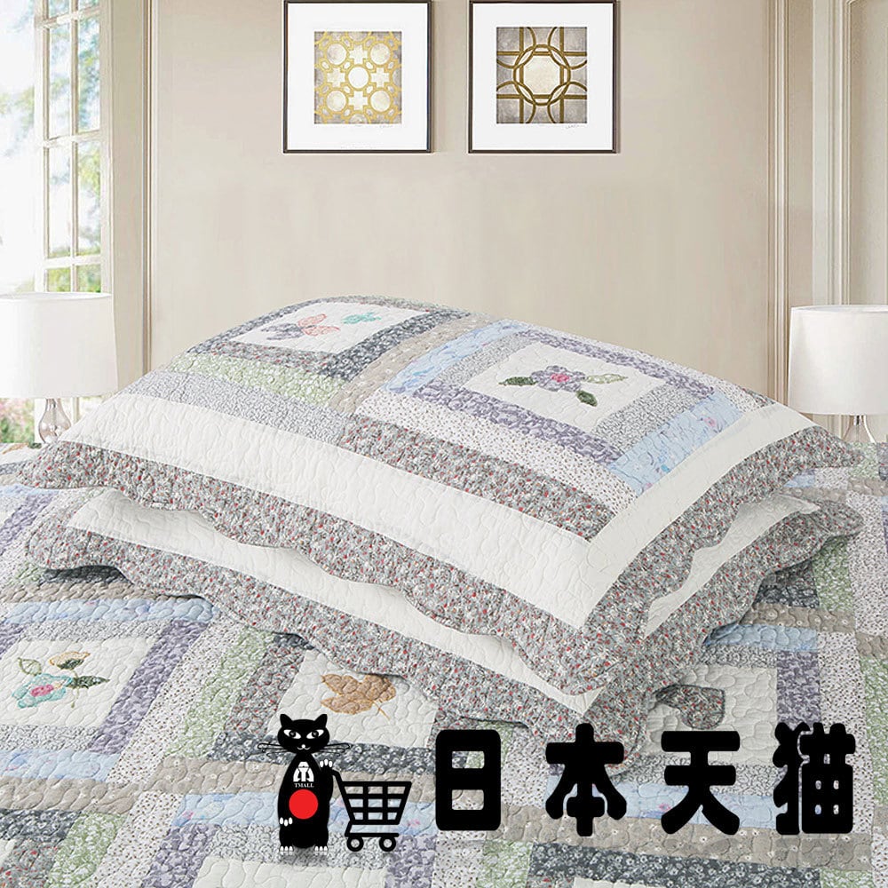 キルトベッドカバー3点セット綿マルチカバー キルティング MLD