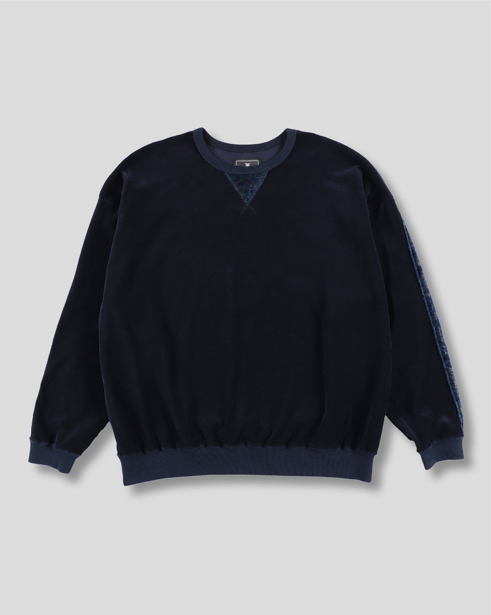 PAISLEY VELVET PULLOVER NAVY