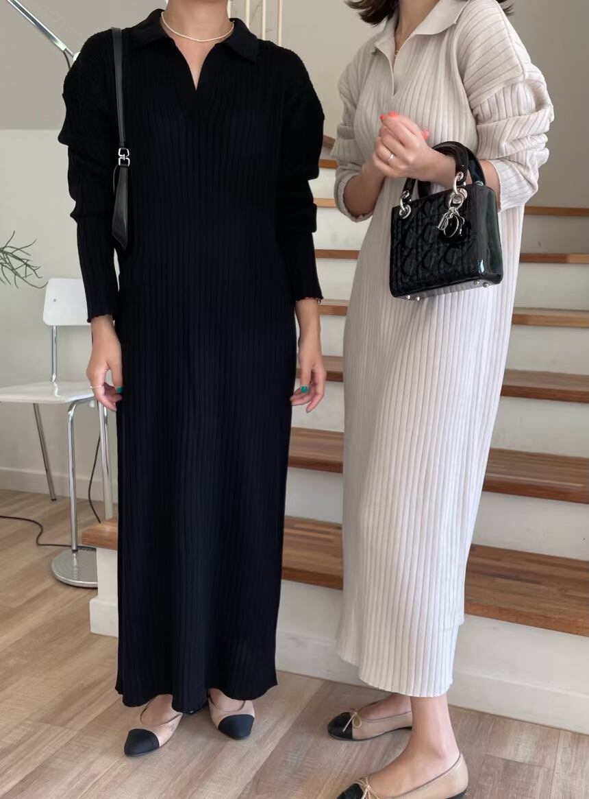 襟付きニットワンピ AJ1079-811