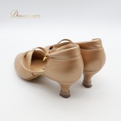 社交ダンス 衣装 スタンダード シューズ 24 1/2サイズ ブラウン系 ケントダンス Kentdance 無地 シンプル 明るい ストラップ 日本製 練習 レッスン 光沢 高級感 イベント ステージ ダンス衣装 ダンスシューズ