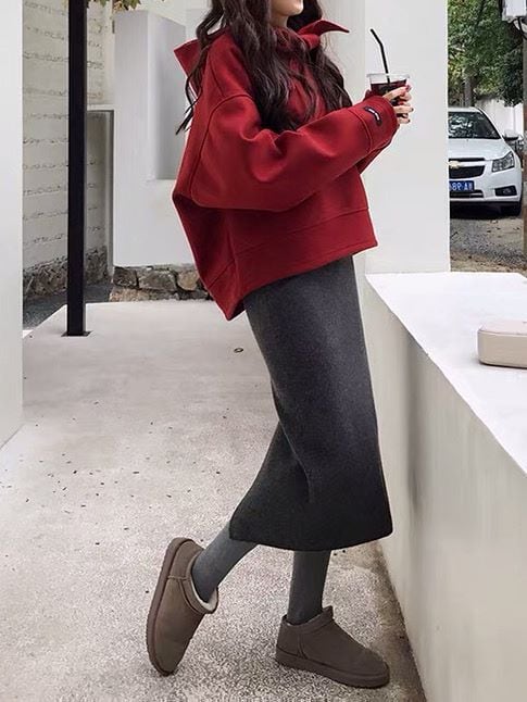 2点セットでらくらくコーデ スウェットパーカー×タイトスカート コーデセット カジュアル おしゃれ 可愛い CH7206