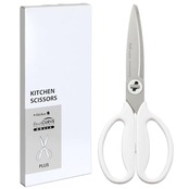 プラス キッチンバサミ 料理ばさみ 分解 洗える 丸洗い 食洗機対応 ストレスのない切れ味 ステンレス フィットカットカーブ マッシュルームホワイト 紙箱包装 35728
