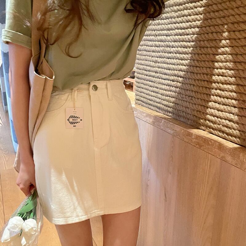 スカート ハイウェストウェストAラインショート ビッグFスモールZ韓国44323785963